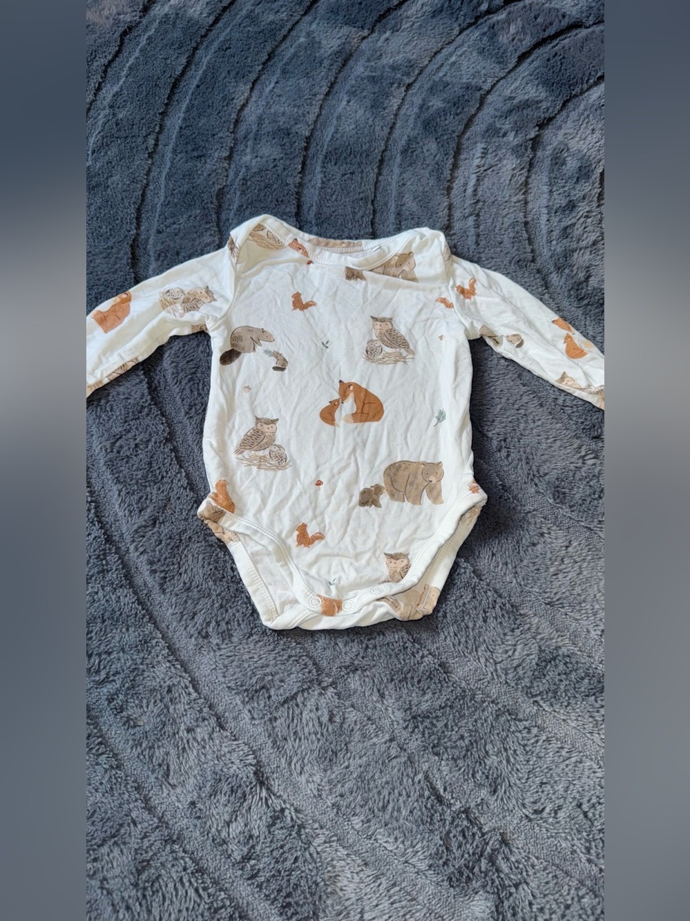 angel dear long sleeve woodland top blue
